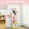 Load image into Gallery viewer, 62" Flower Cat Tree, Multi-Level Large Cat Tower with 2 Condos, 2 Beds, Hammock, Sisal Scratching Posts & Pad, Plush Perch, Platforms, for Indoor Kittens, Pink