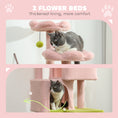 Load image into Gallery viewer, 62" Flower Cat Tree, Multi-Level Large Cat Tower with 2 Condos, 2 Beds, Hammock, Sisal Scratching Posts & Pad, Plush Perch, Platforms, for Indoor Kittens, Pink