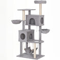 Load image into Gallery viewer, Cat Tree, 66 Inch Large Cat Tower with 2 Door Condos, 3 Big Hammocks, Plush Top Perch, Sisal Scratching Posts, Multi-level Kitty Tree for Indoor Kittens, Light Grey