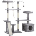 Load image into Gallery viewer, 53" Cat Tree, Multi-Level Cat Tower for Indoor Cats with Sisal Scratching Posts, Cat Condo, Beds, Platforms, Ramp, Toy Balls, Cat Activity Center, Light Grey