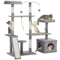 Load image into Gallery viewer, 53" Cat Tree, Multi-Level Cat Tower for Indoor Cats with Sisal Scratching Posts, Cat Condo, Beds, Platforms, Ramp, Toy Balls, Cat Activity Center, Light Grey
