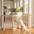 Load image into Gallery viewer, Wooden Dog Gate, 3-Panel Freestanding Pet Gates Indoor with 2 Support Feet and 360° Flexible Hinges, Foldable Dog Barrier for Stairs, Doorways, Bedrooms, 61H cm, Natural