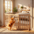 Load image into Gallery viewer, Wooden Dog Gate, 3-Panel Freestanding Pet Gates Indoor with 2 Support Feet and 360° Flexible Hinges, Foldable Dog Barrier for Stairs, Doorways, Bedrooms, 61H cm, Natural