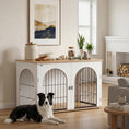 Load image into Gallery viewer, Dog Crate Furniture, Indoor Dog Cage with Double Doors for Large Breeds, Pet Kennel End Side Table with Arched Door Design, 100 x 60 x 69 cm, White