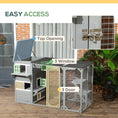 Load image into Gallery viewer, PawHut Catio Outdoor Cat Enclosure, Large Wood Kitten Cat House Enclosure with 3-Level Design, Weatherproof Roof, Big Hiding Areas, Multiple Platforms, Resting Box, 45"H, Gray