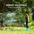 Load image into Gallery viewer, PawHut Large Metal Chicken Coop with Nesting Box, Walk in Chicken Run with Waterproof & Anti-UV Cover, Outdoor Duck Cage Rabbit Hutch Pen with Roosting Bar, for 18-24 Poultries, 9.8' x 19.7' x 6.4'