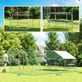 Load image into Gallery viewer, PawHut Large Metal Chicken Coop with Nesting Box, Walk in Chicken Run with Waterproof & Anti-UV Cover, Outdoor Duck Cage Rabbit Hutch Pen with Roosting Bar, for 18-24 Poultries, 9.8' x 19.7' x 6.4'