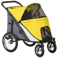 Load image into Gallery viewer, Large Dog Stroller Dog Pram Foldable Pet Pushchair with Safety Leashes for Medium, Large Dogs - Yellow