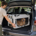 Charger l'image dans la visionneuse de la galerie, Pet Carrier Bag, Soft-Sided Dog Carrier for Extra Large Dogs, Portable Pet Travel Bag with Security Buckle Strap, Mesh Windows, Washable Cushion and Bowl, Light Grey