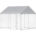 Gallery viewerに画像を読み込む, Outdoor Dog Kennel with Roof, Heavy Duty Galvanized Steel Dog Run Chain Link w/ Waterproof UV-Resistant Cover, Safety Lockable Latch System, 9.2' x 7.5' x 7.2'