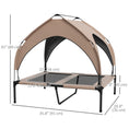 Load image into Gallery viewer, Elevated Dog Bed with Canopy, Cooling Dog Cot Bed for Camping, Portable Raised Pet Cot with Washable Breathable Mesh, for Indoor Outdoor, M & L Dogs, 36" x 30" x 35", Coffee