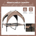 Load image into Gallery viewer, Elevated Dog Bed with Canopy, Cooling Dog Cot Bed for Camping, Portable Raised Pet Cot with Washable Breathable Mesh, for Indoor Outdoor, M & L Dogs, 36" x 30" x 35", Coffee