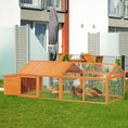 Load image into Gallery viewer, Chicken Run, Wooden Chicken Coop with Nesting Box, Openable Roof for 4-8 Chickens, Rabbits, Ducks, for Garden - Orange