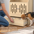 Load image into Gallery viewer, Dog Feeding Station Food Storage w/ 2 Elevated Bowls & Slow-Feed Mat, Hidden Pet Feeding Station, Pet Food Storage Cabinet Organizer, Sliding Drawer, Hidden Feeder for Cats & Dogs