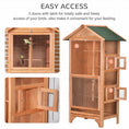 Load image into Gallery viewer, Wooden Bird Aviary Parrot Cage Pet Furniture Large Outdoor Play House with Removable Bottom Tray, 2 Doors, Asphalt Roof, 4 Perches, Brown
