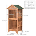 Load image into Gallery viewer, Wooden Bird Aviary Parrot Cage Pet Furniture Large Outdoor Play House with Removable Bottom Tray, 2 Doors, Asphalt Roof, 4 Perches, Brown