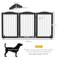 Load image into Gallery viewer, Foldable Dog Gate, Freestanding Pet Gate, Dog Barrier with Two Support Feet, for Doorways, Stairs, Halls - Black