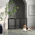 Load image into Gallery viewer, Foldable Dog Gate, Freestanding Pet Gate, Dog Barrier with Two Support Feet, for Doorways, Stairs, Halls - Black