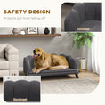 Load image into Gallery viewer, PawHut Velvet Large Dog Couch with Foam Cushion, Soft and Cute Dog Bed with Pearl Design, Dog Sofa for Big and Medium Dogs, Charcoal Gray