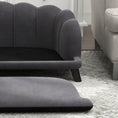 Load image into Gallery viewer, PawHut Velvet Large Dog Couch with Foam Cushion, Soft and Cute Dog Bed with Pearl Design, Dog Sofa for Big and Medium Dogs, Charcoal Gray