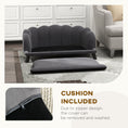 Load image into Gallery viewer, PawHut Velvet Large Dog Couch with Foam Cushion, Soft and Cute Dog Bed with Pearl Design, Dog Sofa for Big and Medium Dogs, Charcoal Gray