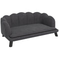 Charger l'image dans la visionneuse de la galerie, Dog Couch Pet Sofa Cat Bed with Removable Cushion Wood Legs for Medium and Large Dogs, Dark Grey