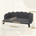 Charger l'image dans la visionneuse de la galerie, Dog Couch Pet Sofa Cat Bed with Removable Cushion Wood Legs for Medium and Large Dogs, Dark Grey