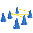 Load image into Gallery viewer, Dog Agility Equipment Set, Portable Pet Jump Training Kit for Six Cones, Six Poles with Carry Bag, Three-Piece Adjustable Height Jumping Obstacles, Blue