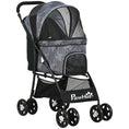 Load image into Gallery viewer, Dog Pram Dog Stroller Pet Pushchair with Universal Wheels, Brake for Small Breeds - Grey