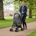 Load image into Gallery viewer, Dog Pram Dog Stroller Pet Pushchair with Universal Wheels, Brake for Small Breeds - Grey