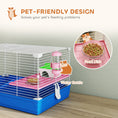 Load image into Gallery viewer, Hamster Cage, Small Gerbil Cage 2 Tiers Portable w/ Handle, Exercise Wheel, Water Bottle, Dishes, Blue