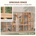 Load image into Gallery viewer, Catio Outdoor Cat Enclosure Window, Outdoor Cat House with Weather Protection Roof for 1-4 Kitties, Wooden Frame, Shelves & Bridges, 118" x 37.5" x 74", Orange