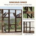 Load image into Gallery viewer, Catio Outdoor Cat Enclosure Window, Outdoor Cat House with Weather Protection Roof for 1-4 Kitties, Wooden Frame, Shelves & Bridges, 118" x 37.5" x 74", Coffee Brown