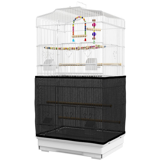 36" Bird Cage for Finches, Canaries Budgies, Parrot Cage with Accessories, Handle, Mesh Cover, Tray, White
