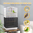 Load image into Gallery viewer, 36" Bird Cage for Finches, Canaries Budgies, Parrot Cage with Accessories, Handle, Mesh Cover, Tray, White