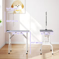 Charger l'image dans la visionneuse de la galerie, 32in Foldable Dog Grooming Table for Small Medium Dogs, Pet Grooming Table for Cats Puppies with Adjustable Arm, Noose and Non-Slip Surface, Grey