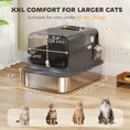 Load image into Gallery viewer, Stainless Steel Cat Litter Box with Lid, XXL Enclosed Cat Litter Box for Big Cats with High Sides, Double Doors, Scoop, Odor Control, Anti-Leaking, Easy Clean, Black