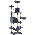 Load image into Gallery viewer, Cat Tree, 206cm Cat Tower with Sisal Scratching Posts and Board, Beds, Condos, Platforms, Hammocks, Toy Balls & Rope, Anti-Tip Kit, Kitten Activity Centre for Indoor, Dark Grey