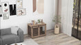 Load and play video in Gallery viewer, Sliding Barn Door Furniture Style Dog Crate with Adjustable Feet for Large Dogs, Brown