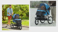 Load and play video in Gallery viewer, Pet Stroller with 3 Big Wheels, Adjustable Canopy & Storage for Small/Medium Dogs, Blue