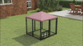 Load and play video in Gallery viewer, 4.6'x4.6'x5' Heavy Duty Welded Wire Dog Kennel with Adjustable Bowls & Waterproof Cover
