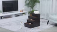 Load and play video in Gallery viewer, Pet Stairs Dog Steps for High Bed, 4 Levels Dog Stairs Ladder with Non-Slip Carpet, Dark Coffee