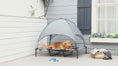 Load and play video in Gallery viewer, 48" Elevated Dog Bed, Outdoor Raised Mesh Pet Cot w/ Removable Canopy, Carrying Bag, Gray
