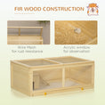 Load image into Gallery viewer, Wooden Hamster Cage, Small Animal Cage with Sliding Tray, Openable Top, Hut, Exercise Play House for Syrian Hamsters, Natural Wood Finish