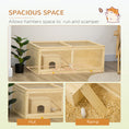 Load image into Gallery viewer, Wooden Hamster Cage, Small Animal Cage with Sliding Tray, Openable Top, Hut, Exercise Play House for Syrian Hamsters, Natural Wood Finish