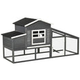 Charger l'image dans la visionneuse de la galerie, 79" Wooden Chicken Coop, Outdoor Hen House, Poultry Habitat with Removable Tray, Nesting Box, Run, Ramp, Grey