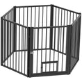Load image into Gallery viewer, Dog Playpen, 30"H Pet Playpen, 6 Panels Puppy Exercise Pen Heavy Duty with Dog Gate & Cat Door, Indoor Outdoor Foldable Portable Dog Fence for Small & Medium Dogs