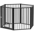 Load image into Gallery viewer, Dog Playpen, 30"H Pet Playpen, 6 Panels Puppy Exercise Pen Heavy Duty with Dog Gate & Cat Door, Indoor Outdoor Foldable Portable Dog Fence for Small & Medium Dogs