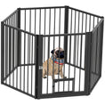 Load image into Gallery viewer, Dog Playpen, 30"H Pet Playpen, 6 Panels Puppy Exercise Pen Heavy Duty with Dog Gate & Cat Door, Indoor Outdoor Foldable Portable Dog Fence for Small & Medium Dogs