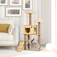 Load image into Gallery viewer, Wooden Cat Tree for Indoor Cats Climbing Tower for Large Cats with 5 Scratching Posts Hammock Toy Ball 130cm